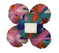 Set di sciarpa, scialle e cappello in lana Duan Dye arcobaleno, 500 g, tessuti a mano - Accessori lavorati a maglia colorati for tutte le stagioni(02color)