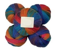 Set di sciarpa, scialle e cappello in lana Duan Dye arcobaleno, 500 g, tessuti a mano - Accessori lavorati a maglia colorati for tutte le stagioni(24color)