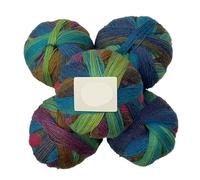 Set di sciarpa, scialle e cappello in lana Duan Dye arcobaleno, 500 g, tessuti a mano - Accessori lavorati a maglia colorati for tutte le stagioni(03color)
