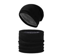 Set di Sciarpe ad Anello per Berretto Invernale Caldo da Uomo, Cappello Invernale Termico Lavorato a Maglia Sciarpa Tubolare Scaldacollo con Fodera in Pile per Uomo Natale