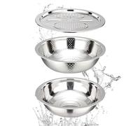 Set di scolapasta taglierina - Set di contenitori per grattugiare e drenatore | Utensile da cucina multiuso per verdure, cipolla perfetta, patate, cetrioli,