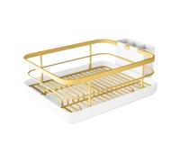 Set di scolapiatti con scolapiatti - elegante oro / nero / bianco lavello scolapiatti rialzato cesto di asciugatura per controsoffitto interni famiglia e camper uso cucina salvaspazio