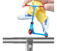 Set di scooter - Tastiera per scooter da 3,35 x 3,35 pollici | Monopattino a dita in metallo, set di mini giocattoli per dita per bambini, bambini piccoli, adulti, con pantaloni, scarpe e accessori