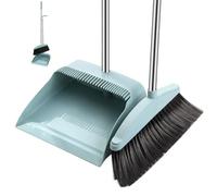 Set di scopa e paletta 2 pezzi/set manico lungo con setole dense scopa e paletta con denti a pettine antiaderente antigraffio per casa bagno soggiorno, con D