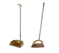 Set di scopa e paletta con manico lungo | 2 pezzi scopa magica per capelli antiaderente con filtro a pettine | Set di pulizia per casa, cucina, ufficio, pavimento raccolta polvere
