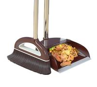 Set di scopa e paletta con manico lungo - paletta e spazzola per spazzare | Paletta per la polvere domestica con denti a pettine | Set di scopa per capelli adatto per casa, cucina, ufficio