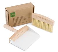 Set di scopa e paletta da scrivania in legno con impugnatura morbida e salda per spazzare pulire piani di lavoro da cucina, tavoli, ufficio, briciole in legno acciaio, pratico portatile, colore