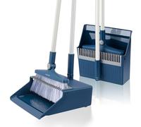 Set di Scopa e Paletta, Manico Lungo 127 cm, Spazzola Verticale e Paletta combinata per la Pulizia dei Pavimenti, Girevole a 180 Gradi, per casa, Cucina, Ufficio, Lobby e terrazza