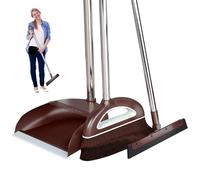 Set di scopa e scopa con manico lungo, scopa e scopa per la polvere, per la casa con denti a pettine, per giardino, casa, cucina, lobby, alta 180 g