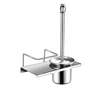 Set di scopini per WC in acciaio inossidabile 304, per la pulizia del bagno, con testina di ventilazione e portaoggetti da appendere a parete per tazza di WC in vetro