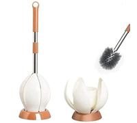 Set di scopini per WC Lotus con coperchio a chiusura automatica e supporto | Questo set di scopini per WC è dotato di un design con chiusura automatica e di un supporto antigoccia per lo scarico, che