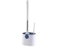 Set di scopino da parete in silicone per pulizia profonda, con supporto, accessori da bagno salvaspazio (blu) per una facile pulizia e igiene
