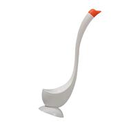 Set di scopino per WC con base antiscivolo e manico curvo flessibile, per spazi ristretti, scopino per WC a forma di uccellino, con supporto