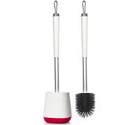 Set di scopino per WC con setole morbide in TPR resistente ai graffi, manico in plastica ABS e asta in alluminio, supporto per asciugatura rapida, strumento essenziale per la pulizia del bagno, 30,5 x