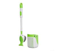 Set di scopino per WC in silicone con montaggio a parete e opzioni di posizionamento sul pavimento, con supporto QuickDry per una pulizia efficiente (verde)