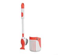 Set di scopino per WC in silicone con montaggio a parete e opzioni di posizionamento sul pavimento, con supporto QuickDry per una pulizia efficiente (rosso)