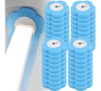 Set di scopino per WC usa e getta con manico da 40 cm, 18 testine di ricambio e porta scopino, cuscinetti con detergente integrato per bagno e camper (36 testine di ricambio - profumo marino)