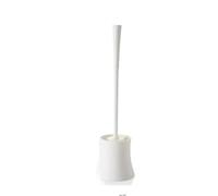 Set di scopino rotondo con setole morbide, supporto in plastica con manico lungo, design a pavimento per una facile pulizia, ideale per uso in bagno e bagno (confezione da 2)