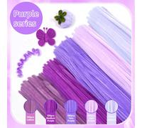 Set di scovolini viola - 250/500 pezzi, scovolini spessi, adatti per arti e artigianato, perfetti per creare animali, fiori e decorazioni per le vacanze, gli scovolini possono essere utilizzati per cr