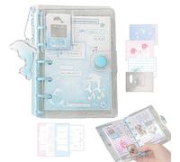 Set di scrapbooking - raccoglitore tascabile M5, 70 pagine, note adesive, biglietti autoadesivi, ciondoli, taccuino trasparente, organizzatore artigianale | Diario dei ricordi della scuola di