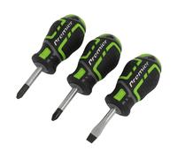 Set Di Screwdriver Sealey 3 Pezzi GripMAX® Stubby - Hi Vis AK4328HV