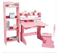 Set di scrivania e sedia regolabile, tavolo da studio ergonomico con scrivania inclinata, libreria scolastica per ragazzi e ragazze, perfetto per lo spazio di lavoro domestico e l'apprendimento degli