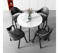 Set di scrivanie e sedie rotonde, 1 combinazione di 4 sedie, tavolo e sedia per la negoziazione della reception dell'ufficio, tavolo per il tempo libero della caffetteria in stile moderno Se