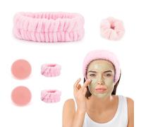 Set di scrub per il viso, viene fornito con 2 spazzole per la pulizia del viso, 1 fascia per la cura della pelle, 2 braccialetti e 1 elastico per capelli, per massaggi, trucco e cura della pelle, cura