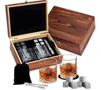 Set di sculture Sheremart, set di bicchieri da whisky, bicchieri da vino senza stelo, set di sculture con pietre da whisky, contenitore for pietre da vino ghiacciate con coperchio a ribalta(G)