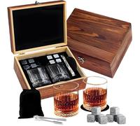 Set di sculture Sheremart, set di bicchieri da whisky, bicchieri da vino senza stelo, set di sculture con pietre da whisky, contenitore for pietre da vino ghiacciate con coperchio a ribalta(H)
