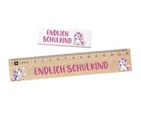 Set di scuola per bambini - regalo per l'inizio della scuola per ragazzi e ragazze - righello, gomma, aiuto per la lettura - 3 misure (mini, standard, premium) - Dino, unicorno, calcio (unicorno 2