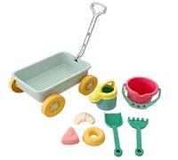 Set di secchi da spiaggia e pala, set di giochi di sabbia | 8 pezzi giocattoli di sabbia per bambini di colore brillante con carrello,Playset Outdoor Portable Fun Outdoor per spiaggia da mare fuori da