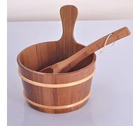 Set di secchi per sauna, secchio in legno di cedro con inserto e mestolo, accessori completi per sauna per un'esperienza di sauna autentica