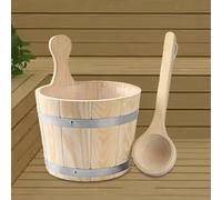 Set di secchio e mestolo per sauna, barile per attrezzi da bagno in legno,