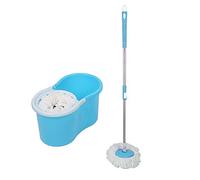 Set di Secchio e Scopa con frange in Microfibra, Secchio smontabile e Mop Magico rotante a 360°, secchio doppio scomparto umido e asciutto