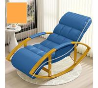 Set di sedia a dondolo e poggiapiedi oversize blu, schienale reclinabile regolabile per patio, soggiorno e balcone, mobili da esterno comodi per il relax