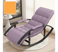Set di sedia a dondolo e poggiapiedi oversize viola, schienale e poggiapiedi regolabili, perfetto per patio, soggiorno, balcone, relax all'aperto, comoda poltrona reclinabile
