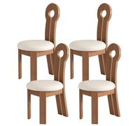 Set di sedie da pranzo imbottite moderne Mid-Century, 2, 4 o 6 pezzi, struttura in legno massello leggero, comode sedie rotonde con cuscino laterale, per cucina e sala da pranzo