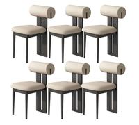 Set di sedie da pranzo moderne imbottite, design unico in legno, 2/4/6 pezzi, struttura in legno, schienale rotondo, ideali per sala da pranzo, soggiorno, studio (nero)