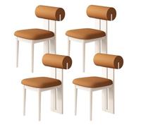 Set di sedie da pranzo moderne imbottite, design unico in legno, robusto schienale rotondo, perfetto per sala da pranzo, soggiorno e studio, confezione da 2/4/6 (bianco)