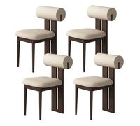 Set di sedie da pranzo moderne imbottite, design unico in legno, robusto telaio con schienale rotondo, ideale per sala da pranzo, studio e soggiorno, disponibile in set da 2, 4 o 6 (legno scuro)
