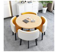 Set di sedie e scrivania per reception minimalista, eleganti set di tavolini da caffè, tavoli da pranzo rotondi a 4 posti, adatti per uffici, case e appartamenti(#2,90cm/35.5in)