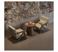 Set Di Sedie E Tavolo Da Caffè In Legno Massello, Comodi Mobili Imbottiti For Sala Da Pranzo For Soggiorno D'affari, Ideale For Negozio Di Tè Bar Pensione Negozio Di Dessert Area Tempo Libero(B)