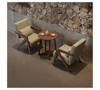 Set Di Sedie E Tavolo Da Caffè In Legno Massello, Comodi Mobili Imbottiti For Sala Da Pranzo For Soggiorno D'affari, Ideale For Negozio Di Tè Bar Pensione Negozio Di Dessert Area Tempo Libero(A)