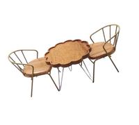 Set di sedie in miniatura in scala 1/12 con tavolino da caffè, decorazione per la casa, accessori per la casa delle bambole, set di oggetti di scena per il tempo libero, tavolo e sedie in miniatura