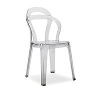Set di sedie modello Titì in policarbonato 4 e 2 pezzi, disponibili in trasparente, colorato e bianco (trasparente, 4)
