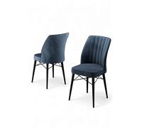 Set di sedie moderne (4 pezzi), antracite e nero, 44 cm di larghezza x 94 cm di altezza, 100% metallo, tessuto Babyface, design scandinavo