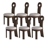 Set di sedie moderne Mid-Century, in legno massello imbottito con cuscini rotondi, comode sedie per cucina e sala da pranzo, disponibili in 2, 4, 6 pezzi, finitura noce scuro