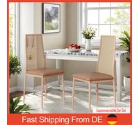 Set di sedie per sala da pranzo da 2 pezzi, sedia in rattan di simulazione PE con morbido cuscino del sedile, comode sedie da cucina per soggiorno