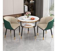 Set di sedie rotonde per conferenze e sala da pranzo, 3 pezzi, 1 tavolo e 2 sedie, per caffè, cucina, riunioni, trattative, ricevimenti, 31.5in / 80 cm